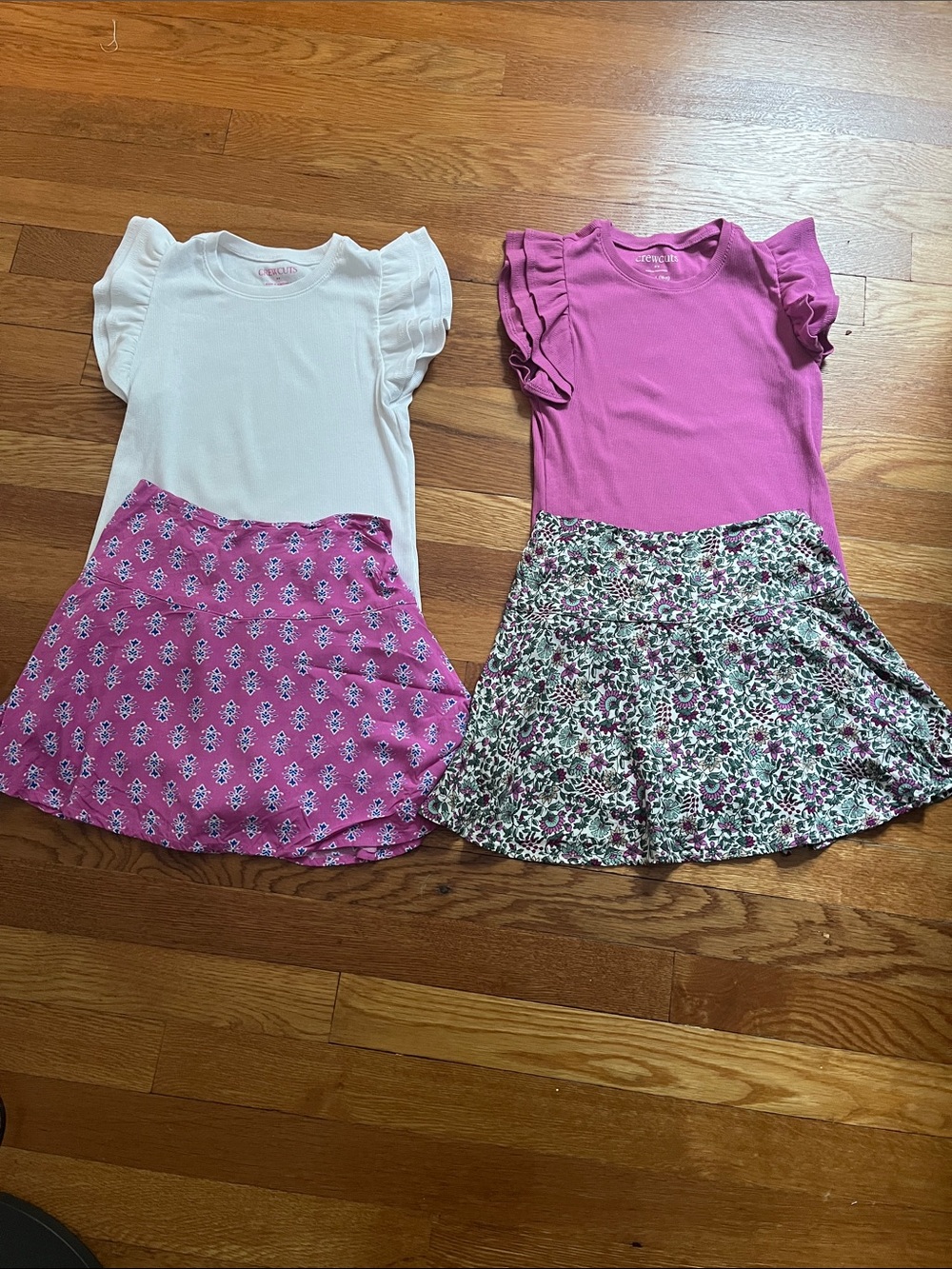 Two outfits -Two J.Crew skorts & two matching tops size 8/10
